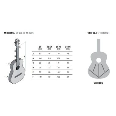 Alhambra 3C 1/2 Classical Guitar 3C 1/2 Special sizes