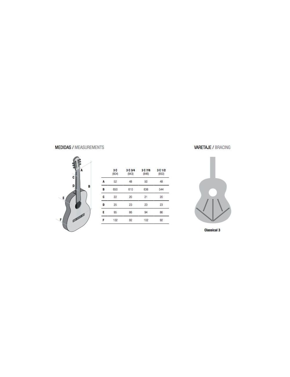 Alhambra 3C 7/8 Classical Guitar senorita 3C 7/8 Special sizes