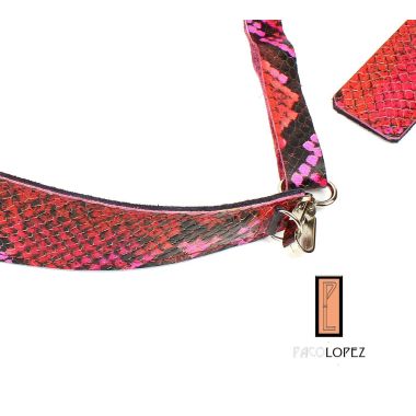 Classical and flamenco guitar strap Paco Lopez PLC09 Python Red PLC09 Python Red Guitar Straps