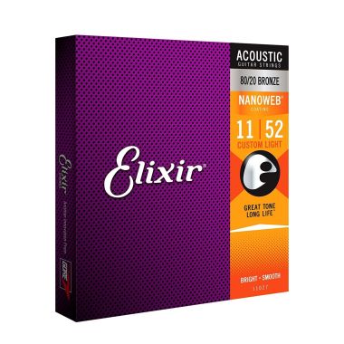 Cuerdas de guitarra acústica Elixir 80/20 Bronze 11-52
