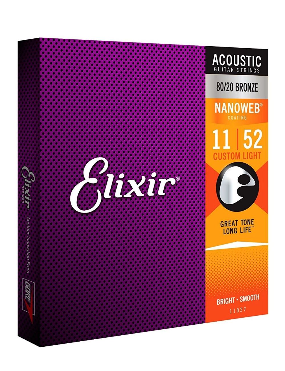 Cordes de guitare acoustique Elixir 80/20 Bronze 11-52 - Pack de 3 sets