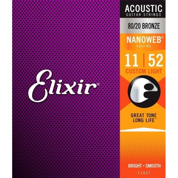 Cuerdas de guitarra acústica Elixir 80/20 Bronze 11-52