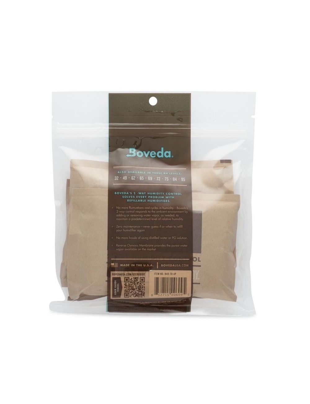 Boveda 4 pack 49 RH humidity control ACCBOP4970 Guitar care