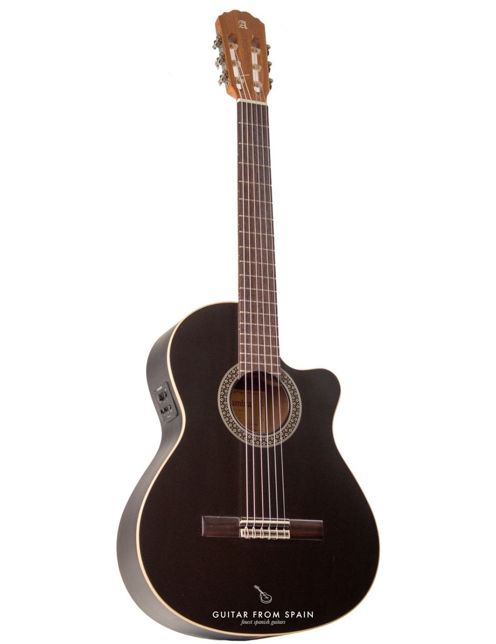 Alhambra Black Satin CW EZ guitare classique électro